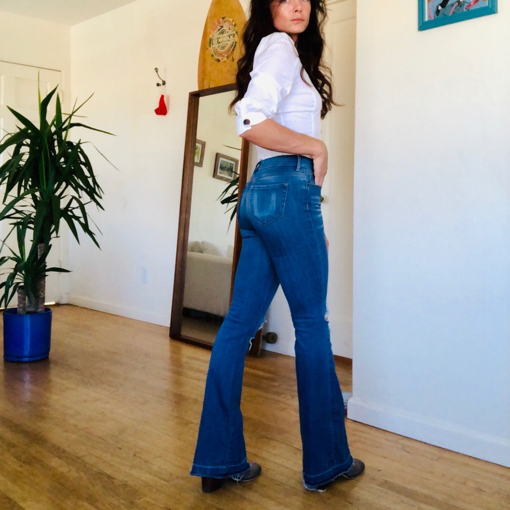 Mid Rise Flare Jeans
